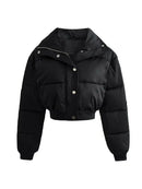 Elegant Cropped Puffer Jackets Women